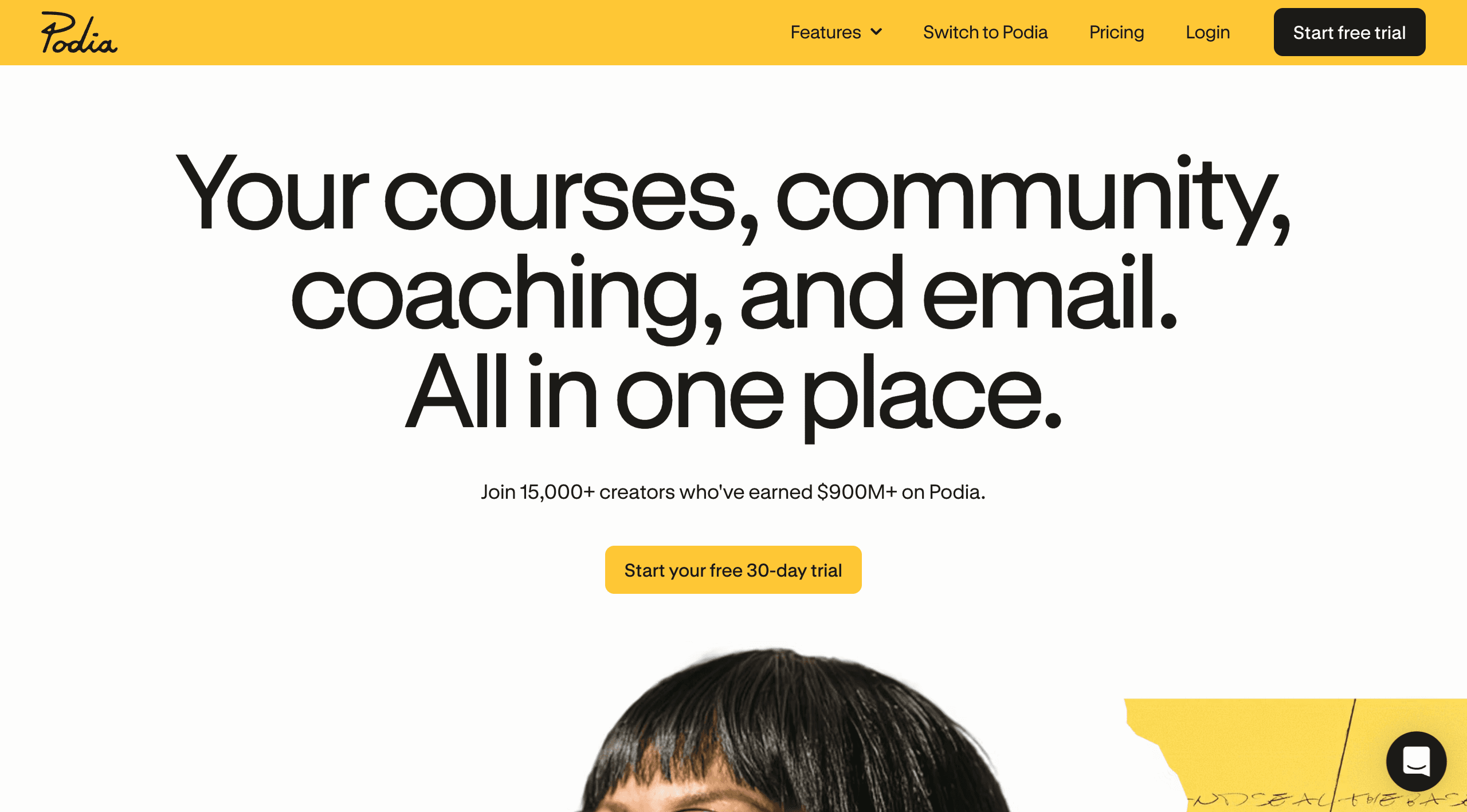 Podia platform website