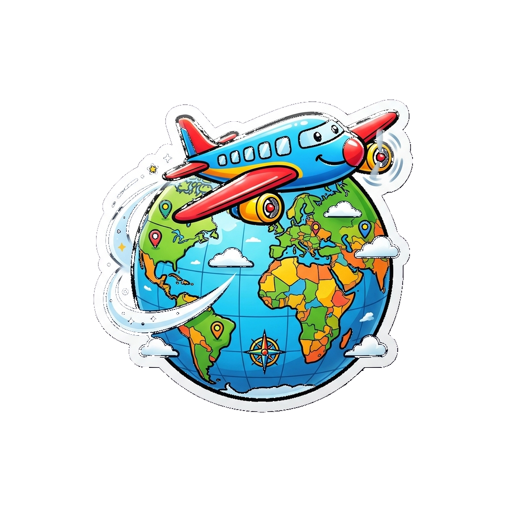 Globe and camera illustration representing travel creators monetizing travel videos and destination guides on StageTown